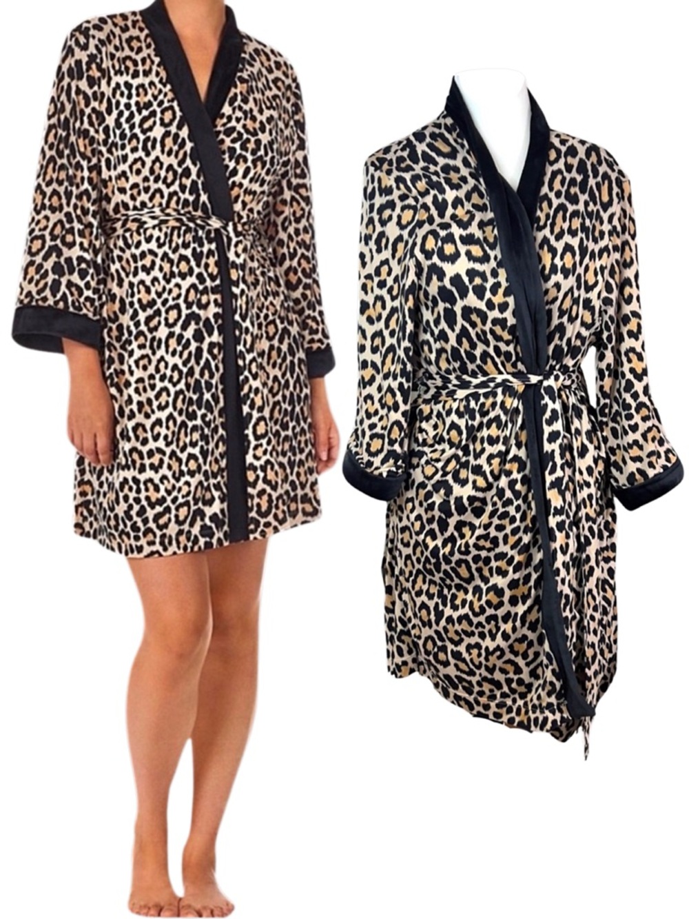 *NWT* KATE SPADE Animal Print Long Sleeve Shawl Collar Neck Robe